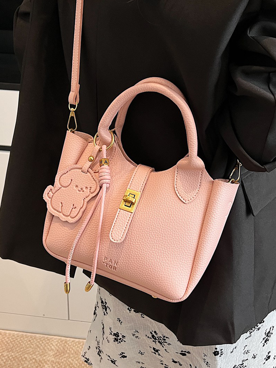 Korean-Style Minimalist Lychee Texture Handbag for Women - Versatile Small Crossbody Bucket Bag, 2025 Spring Collection Korean-Style Minimalist Lychee Texture Handbag for Women - Versatile Small Crossbody Bucket Bag, 2025 Spring Collection