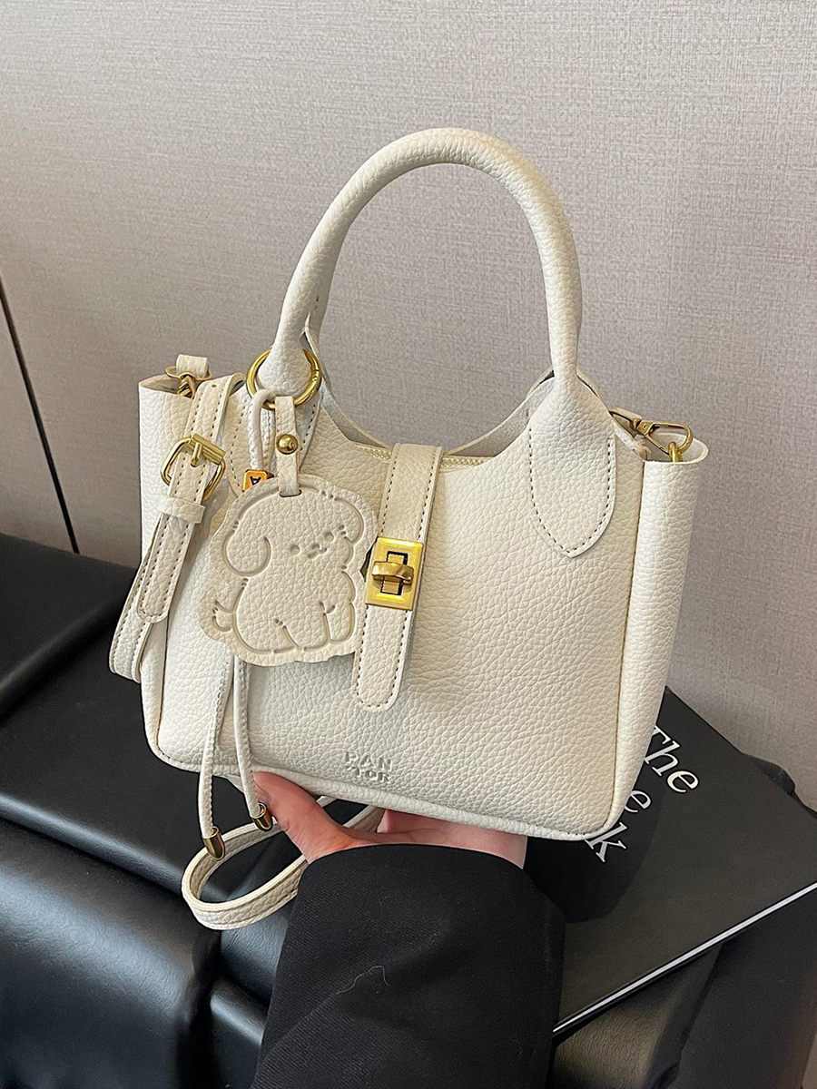 Korean-Style Minimalist Lychee Texture Handbag for Women - Versatile Small Crossbody Bucket Bag, 2025 Spring Collection Korean-Style Minimalist Lychee Texture Handbag for Women - Versatile Small Crossbody Bucket Bag, 2025 Spring Collection