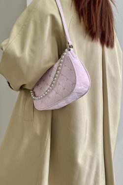 Korean-Style Pink Chain Underarm Crossbody Bag for Women - Trendy Small Shoulder Bag with Niche Design for 2025