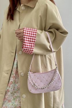 Korean-Style Pink Chain Underarm Crossbody Bag for Women - Trendy Small Shoulder Bag with Niche Design for 2025