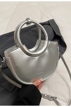 Korean-Style Pink Half-Moon Handbag for Women - Trendy 2025 Fashionable Crossbody Shoulder Bag