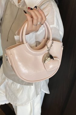 Korean-Style Pink Half-Moon Handbag for Women - Trendy 2025 Fashionable Crossbody Shoulder Bag