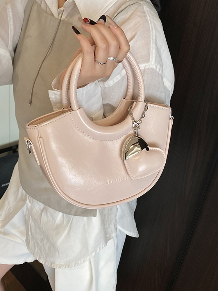 Korean-Style Pink Half-Moon Handbag for Women - Trendy 2025 Fashionable Crossbody Shoulder Bag Korean-Style Pink Half-Moon Handbag for Women - Trendy 2025 Fashionable Crossbody Shoulder Bag