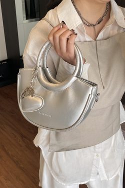 Korean-Style Pink Half-Moon Handbag for Women - Trendy 2025 Fashionable Crossbody Shoulder Bag