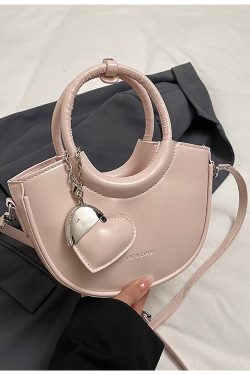 Korean-Style Pink Half-Moon Handbag for Women - Trendy 2025 Fashionable Crossbody Shoulder Bag