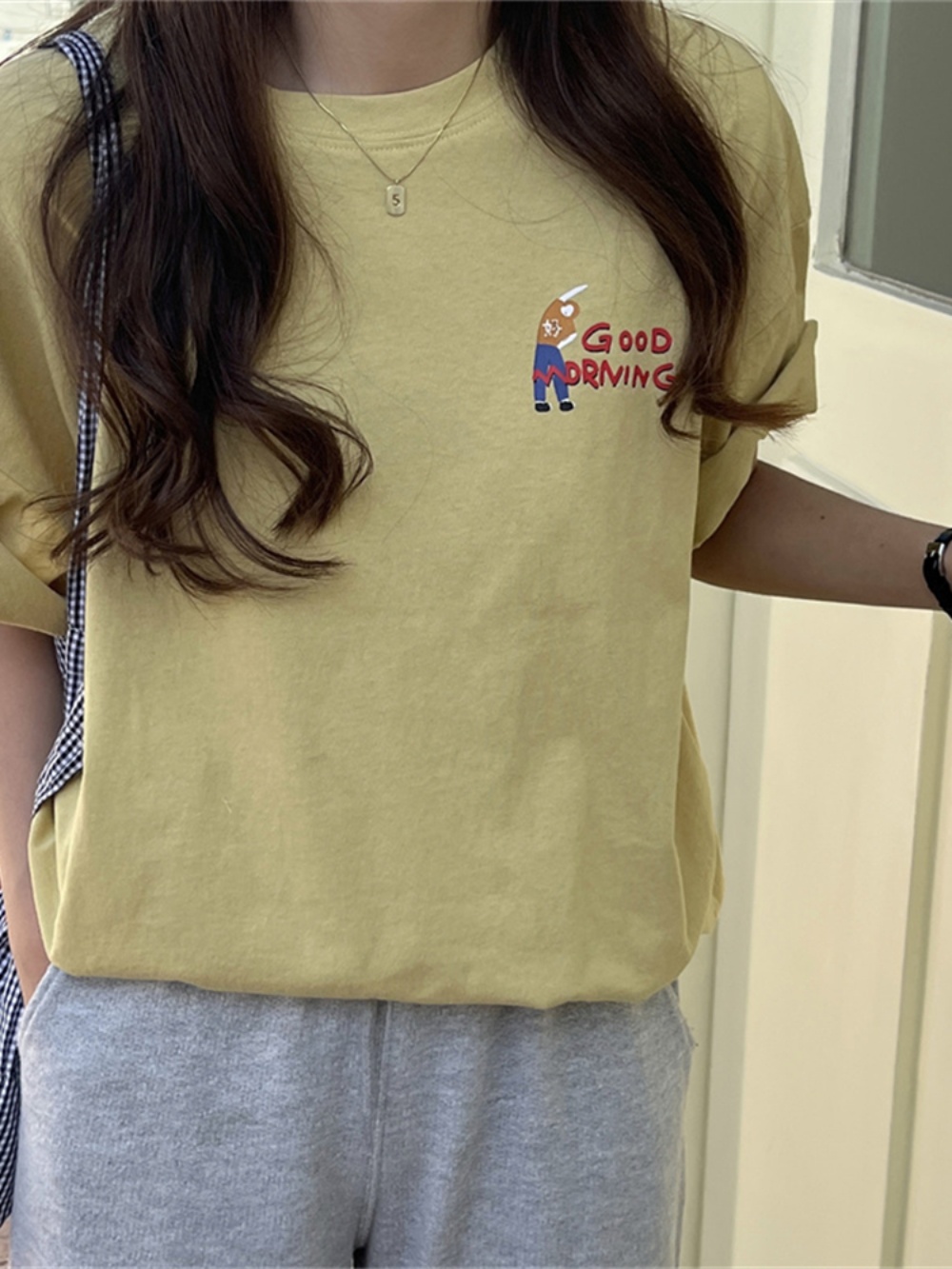 Korean Style Plus Size Loose Fit Cotton T-Shirt for Women - Summer 2025 Short Sleeve Versatile Basic Top Korean Style Plus Size Loose Fit Cotton T-Shirt for Women - Summer 2025 Short Sleeve Versatile Basic Top