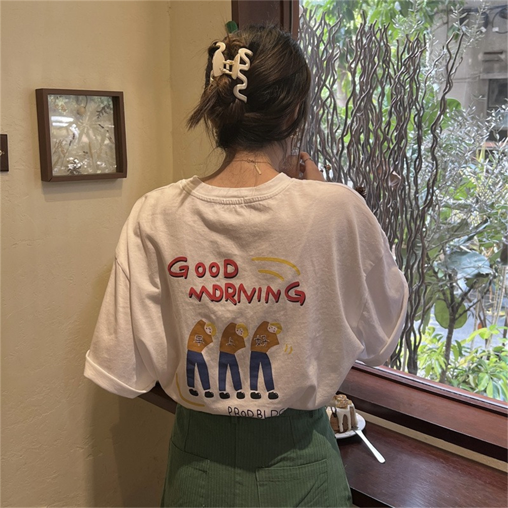 Korean Style Plus Size Loose Fit Cotton T-Shirt for Women - Summer 2025 Short Sleeve Versatile Basic Top Korean Style Plus Size Loose Fit Cotton T-Shirt for Women - Summer 2025 Short Sleeve Versatile Basic Top