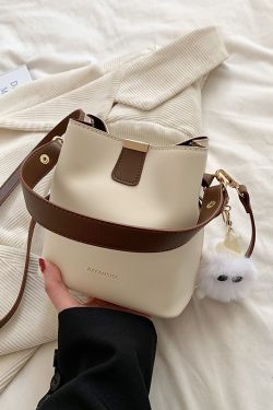 Korean-Style Retro Bucket Handbag for Women - Trendy Versatile Shoulder Bag for Spring/Summer 2025 High-End Fashion