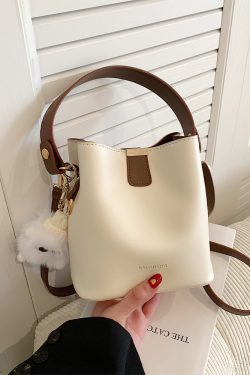 Korean-Style Retro Bucket Handbag for Women - Trendy Versatile Shoulder Bag for Spring/Summer 2025 High-End Fashion