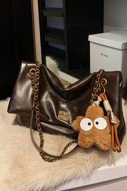 Korean-Style Retro Oil Wax Leather Shoulder Bag for Women - High-Quality Commuter Fashion for Autumn/Winter 2025