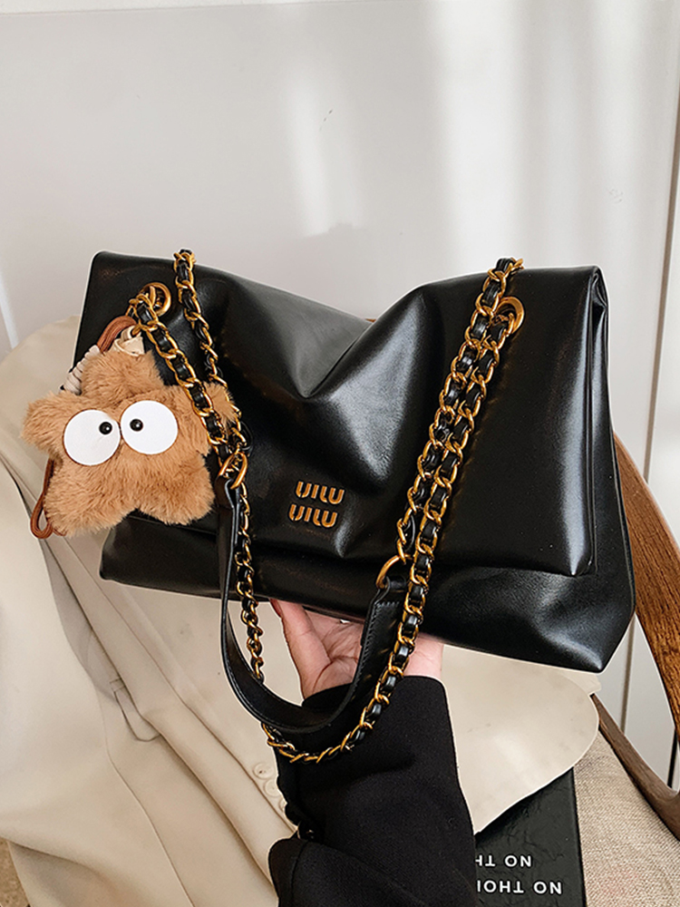 Korean-Style Retro Oil Wax Leather Shoulder Bag for Women - High-Quality Commuter Fashion for Autumn/Winter 2025 Korean-Style Retro Oil Wax Leather Shoulder Bag for Women - High-Quality Commuter Fashion for Autumn/Winter 2025