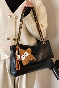 Korean-Style Retro Oil Wax Leather Shoulder Bag for Women - High-Quality Commuter Fashion for Autumn/Winter 2025