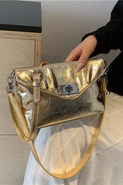 Korean Style Silver Trendy Small Square Bag for Women - 2025 High-End Spring Summer Shoulder Crossbody Bag