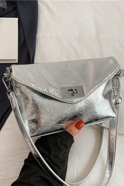 Korean Style Silver Trendy Small Square Bag for Women - 2025 High-End Spring Summer Shoulder Crossbody Bag