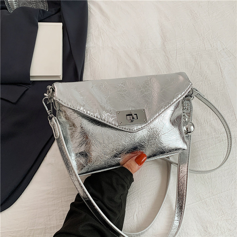 Korean Style Silver Trendy Small Square Bag for Women - 2025 High-End Spring Summer Shoulder Crossbody Bag Korean Style Silver Trendy Small Square Bag for Women - 2025 High-End Spring Summer Shoulder Crossbody Bag