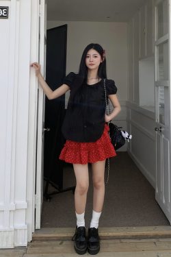 Korean Style Sweet Puff Sleeve Shirt for Women - Summer Slim Fit Versatile Short Sleeve Top, Perfect for Y2K and Casual Wear