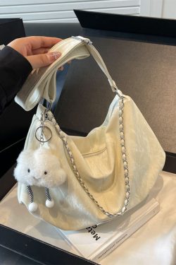 Korean Style Trendy Cute Girl Tote Bag - 2025 Fashion Simple Shoulder Bag for Commuters - Versatile Women's Handbag