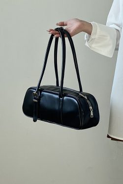 Korean Style Women's Large Capacity Underarm Bag - Simple Commuter Handheld Baguette Bag with High-End Feel