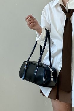 Korean Style Women's Large Capacity Underarm Bag - Simple Commuter Handheld Baguette Bag with High-End Feel