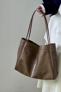 Korean Style Women's Soft Leather Commuter Tote Bag - Fashionable Casual Shoulder Bag for Everyday Use
