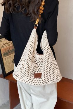 Korean-Style Woven Underarm Bag, Casual Straw Shoulder Bag for Summer 2025, Large Capacity Minimalist Seaside Vacation Accessory