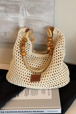Korean-Style Woven Underarm Bag, Casual Straw Shoulder Bag for Summer 2025, Large Capacity Minimalist Seaside Vacation Accessory