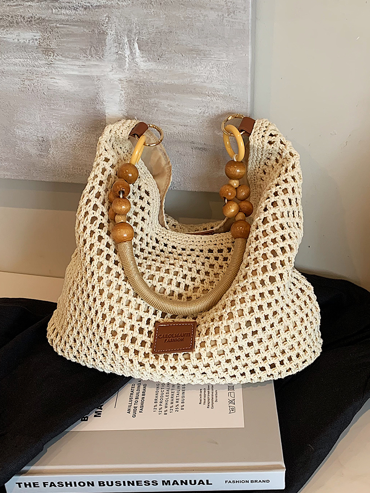 Korean-Style Woven Underarm Bag, Casual Straw Shoulder Bag for Summer 2025, Large Capacity Minimalist Seaside Vacation Accessory Korean-Style Woven Underarm Bag, Casual Straw Shoulder Bag for Summer 2025, Large Capacity Minimalist Seaside Vacation Accessory