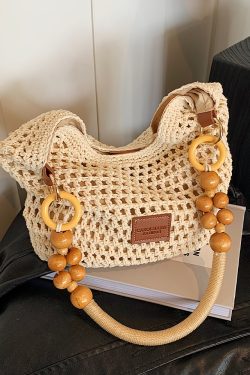 Korean-Style Woven Underarm Bag, Casual Straw Shoulder Bag for Summer 2025, Large Capacity Minimalist Seaside Vacation Accessory
