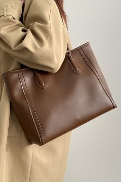 Korean Vintage Women's Shoulder Tote Bag, Large Capacity Commuting Bag for Spring and Summer, 2025 Niche Design