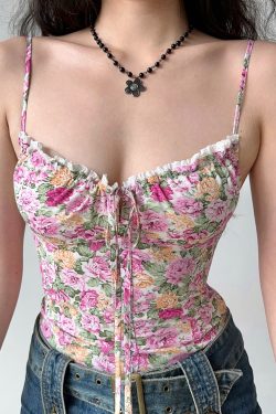 Lace Hollow Out Floral Camisole - Women's Summer Slim Fit Top in European American Style, Perfect for Y2K and 90s Inspired Looks