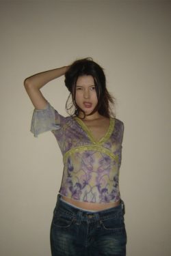 Lace Long Sleeve Chiffon Top - Low Cut V-Neck Sheer Blouse for Women - Sexy Y2K Hot Girl Style, 2025 Trend