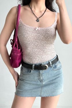 Lace Trim Leopard Print Camisole Top for Women - DIY European American Style, Chic Fashion for Hot Girls