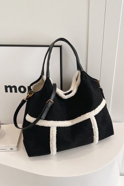 Lambswool Single-Shoulder Tote Bag for Women, High-End Versatile Fashionable Large Capacity Bag, Spring/Summer 2025 Style