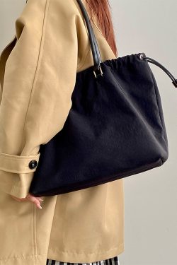 Large Capacity Black Tote Bag for Women - Casual Commuter Versatile Handheld Shoulder Bag - Stylish Everyday Essential