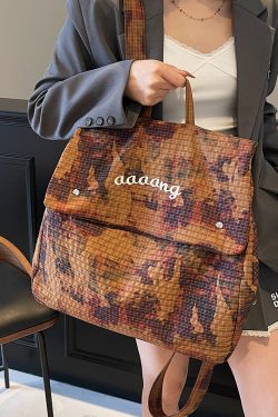 Large-Capacity Camouflage Nylon Backpack with Forest Design, Gradient Drawstring Bag, Trendy High-End Shoulder Bag 2025