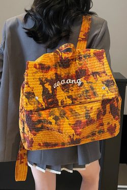 Large-Capacity Camouflage Nylon Backpack with Forest Design, Gradient Drawstring Bag, Trendy High-End Shoulder Bag 2025