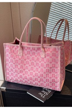 Large Capacity Canvas Bride Tote Bag for Weddings - Joy Character Design, Red Shoulder Bag, 2025 New Style