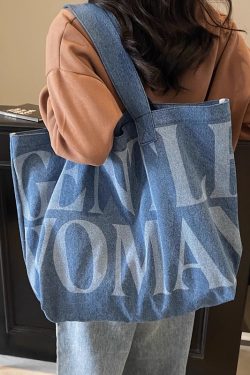 Large Capacity Canvas Cowboy Tote Bag for Women - Stylish Commuter Shoulder Bag for Short Trips and Shopping