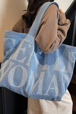 Large Capacity Canvas Cowboy Tote Bag for Women - Stylish Commuter Shoulder Bag for Short Trips and Shopping