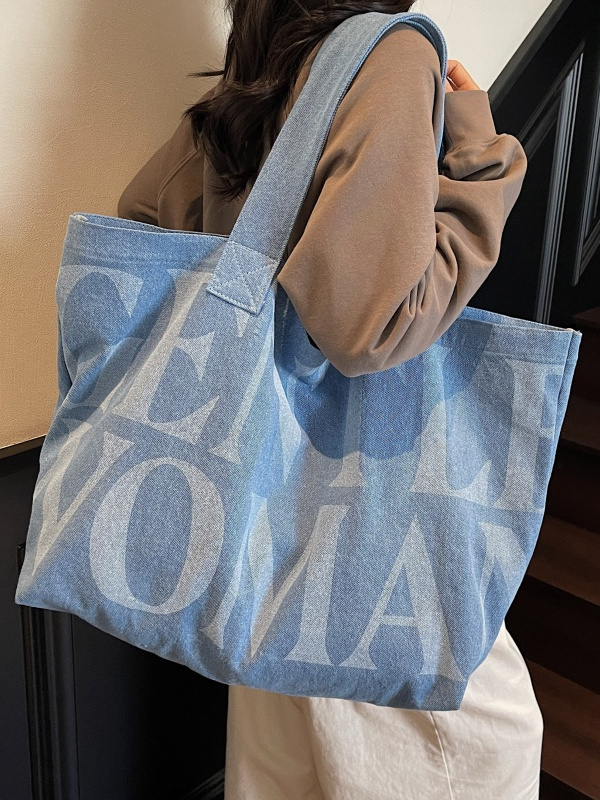 Large Capacity Canvas Cowboy Tote Bag for Women - Stylish Commuter Shoulder Bag for Short Trips and Shopping Large Capacity Canvas Cowboy Tote Bag for Women - Stylish Commuter Shoulder Bag for Short Trips and Shopping