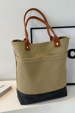 Large Capacity Canvas Tote Bag for Women - Fashionable Korean Style Shoulder Bag for Spring & Summer, Perfect for College Commuting