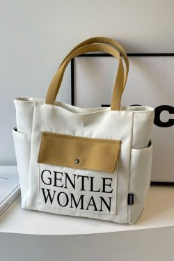 Large Capacity Canvas Tote Bag for Women - Japanese Style Casual Shoulder Bag for College Students and Everyday Commuting