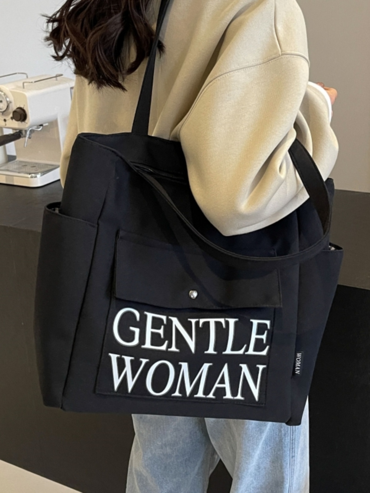 Large Capacity Canvas Tote Bag for Women - Japanese Style Casual Shoulder Bag for College Students and Everyday Commuting Large Capacity Canvas Tote Bag for Women - Japanese Style Casual Shoulder Bag for College Students and Everyday Commuting