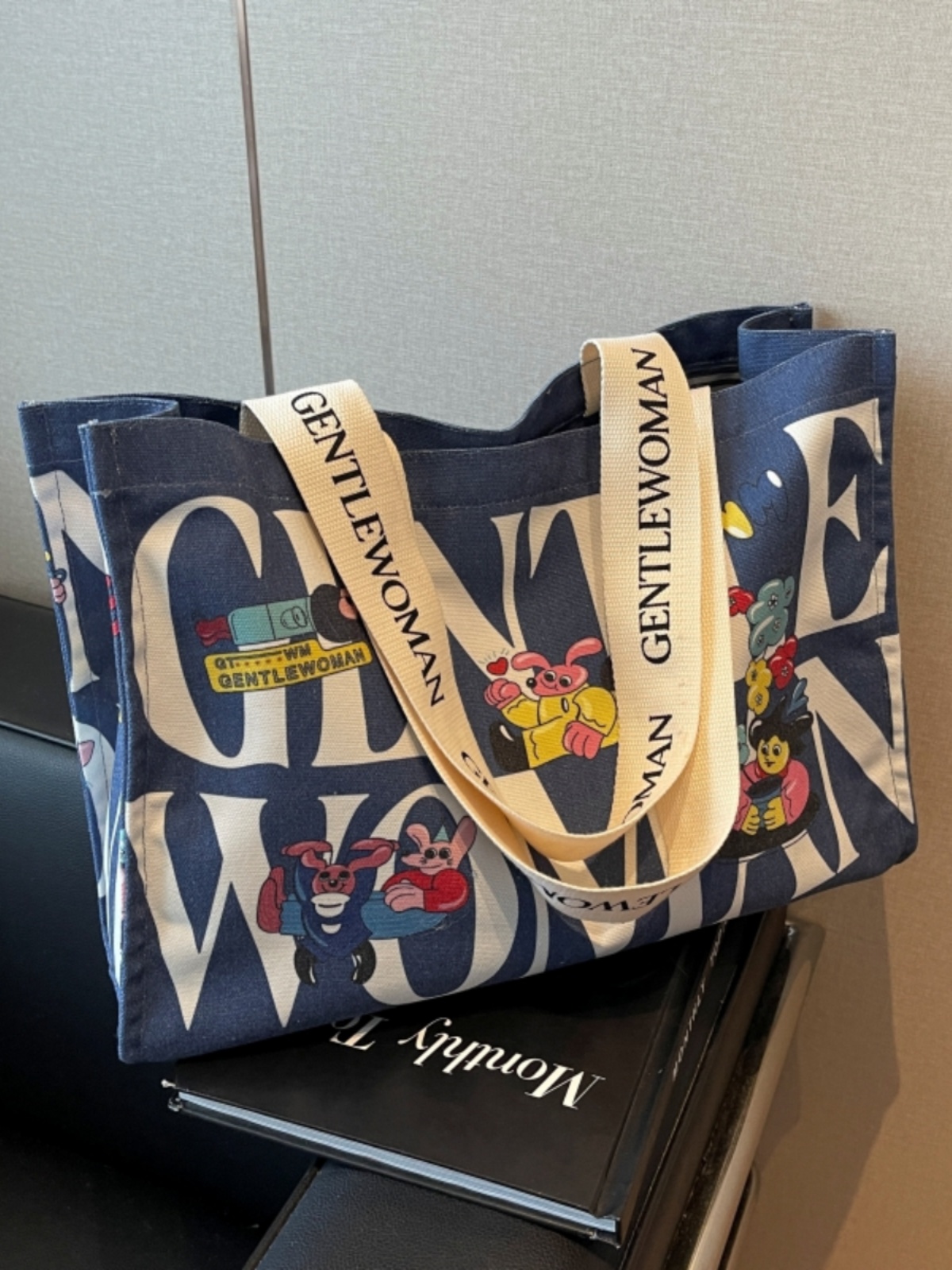 Large Capacity Cartoon Print Canvas Tote Bag for Women - Stylish Short Trip & Shopping Shoulder Bag Large Capacity Cartoon Print Canvas Tote Bag for Women - Stylish Short Trip & Shopping Shoulder Bag