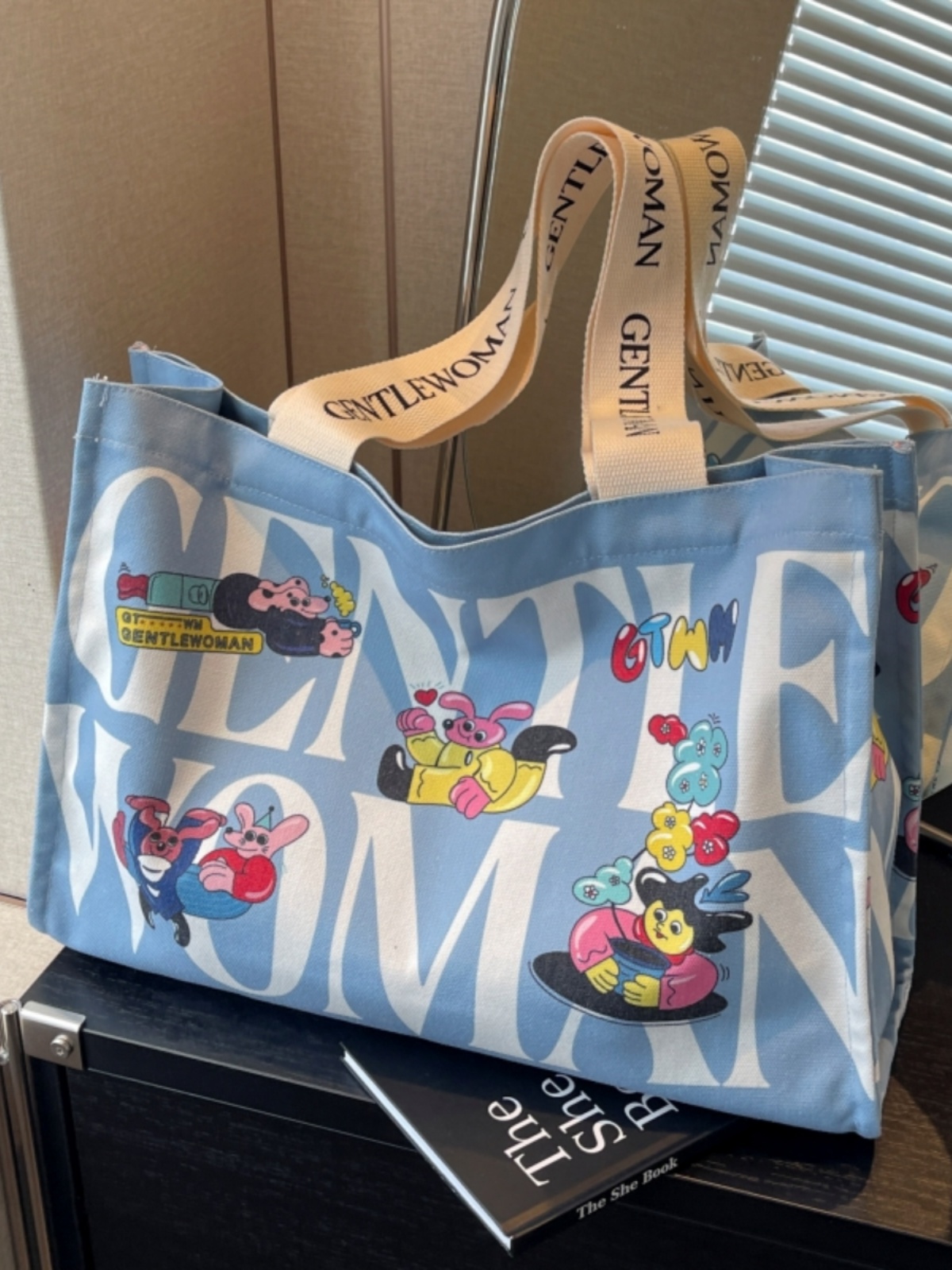 Large Capacity Cartoon Print Canvas Tote Bag for Women - Stylish Short Trip & Shopping Shoulder Bag Large Capacity Cartoon Print Canvas Tote Bag for Women - Stylish Short Trip & Shopping Shoulder Bag