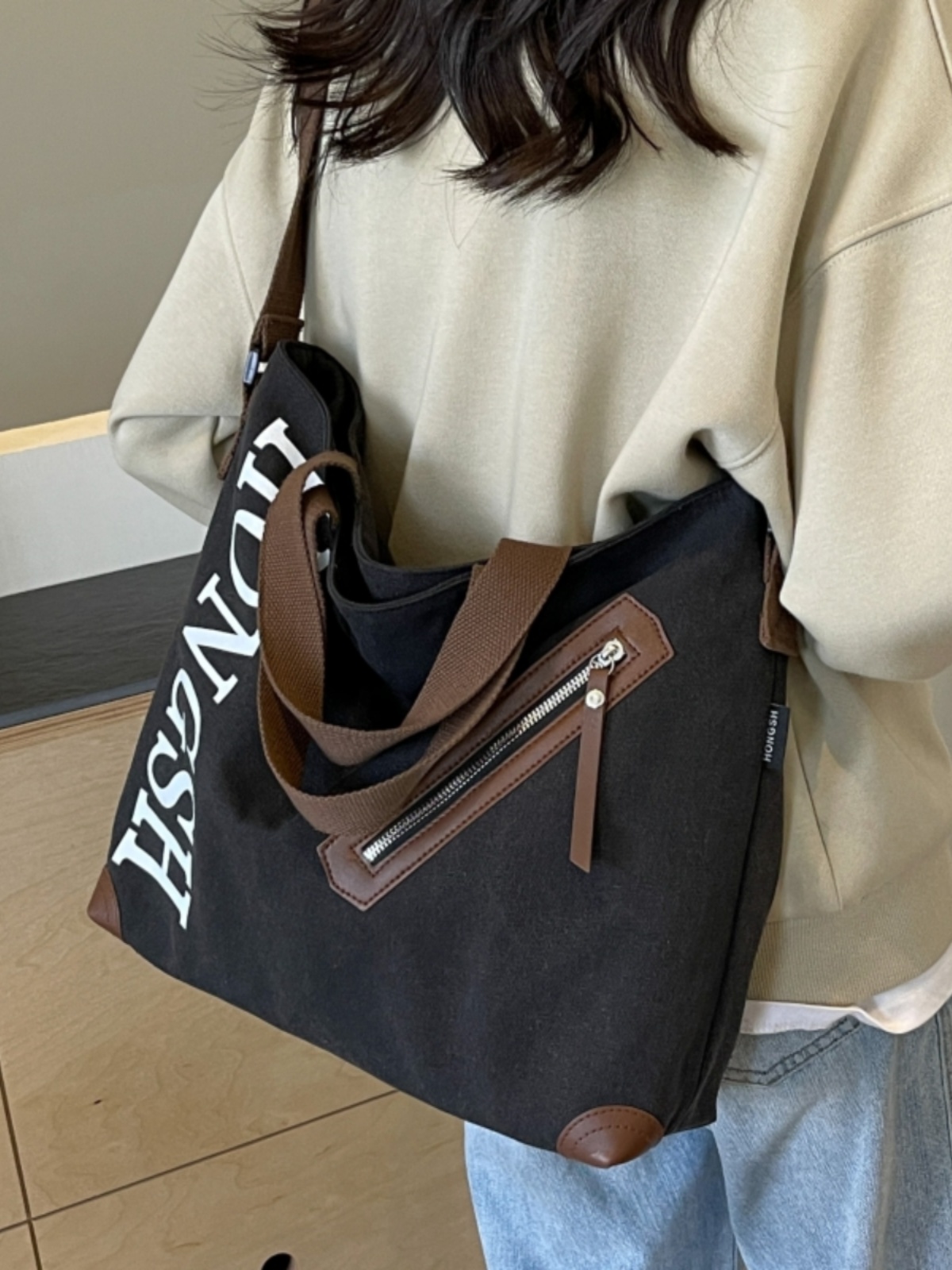 Large Capacity Commuter Tote Bag for Women, 2025 Canvas Shoulder Crossbody Handbag, Stylish College Student Essentials Large Capacity Commuter Tote Bag for Women, 2025 Canvas Shoulder Crossbody Handbag, Stylish College Student Essentials