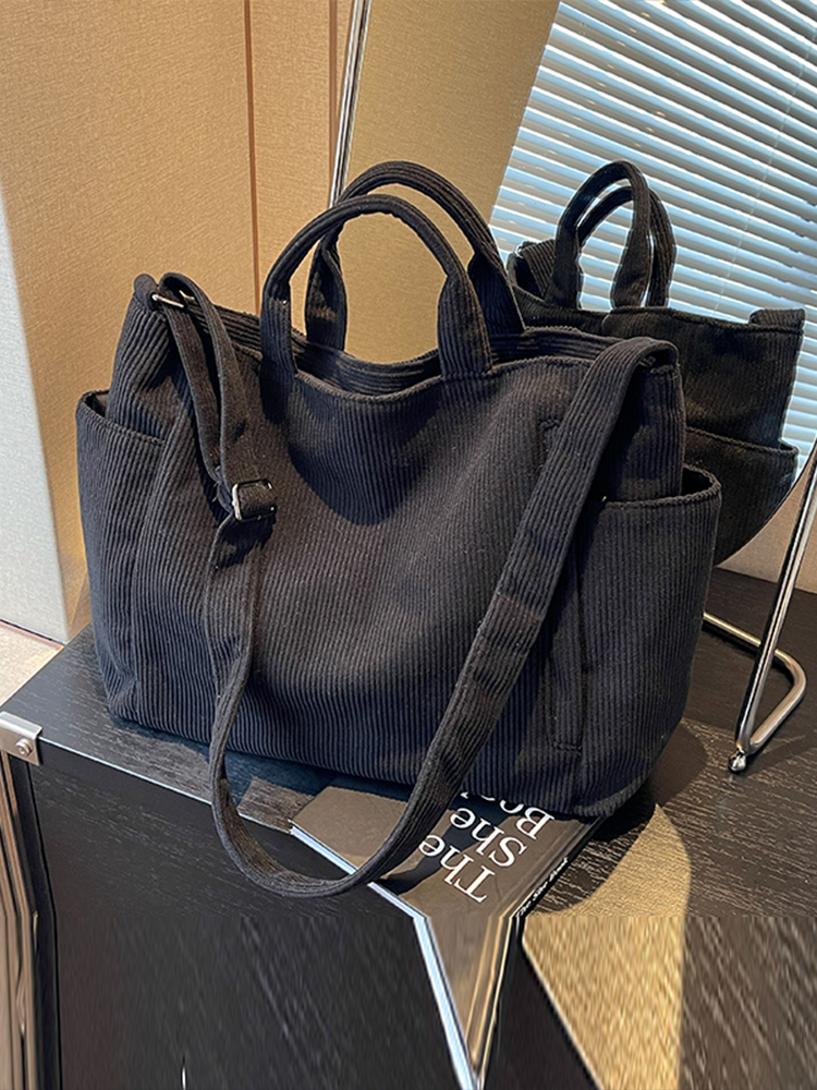 Large Capacity Corduroy Tote Bag for Women - 2025 Spring/Summer Style | Versatile Shoulder & Crossbody Bag for Class and Commuting Large Capacity Corduroy Tote Bag for Women - 2025 Spring/Summer Style | Versatile Shoulder & Crossbody Bag for Class and Commuting