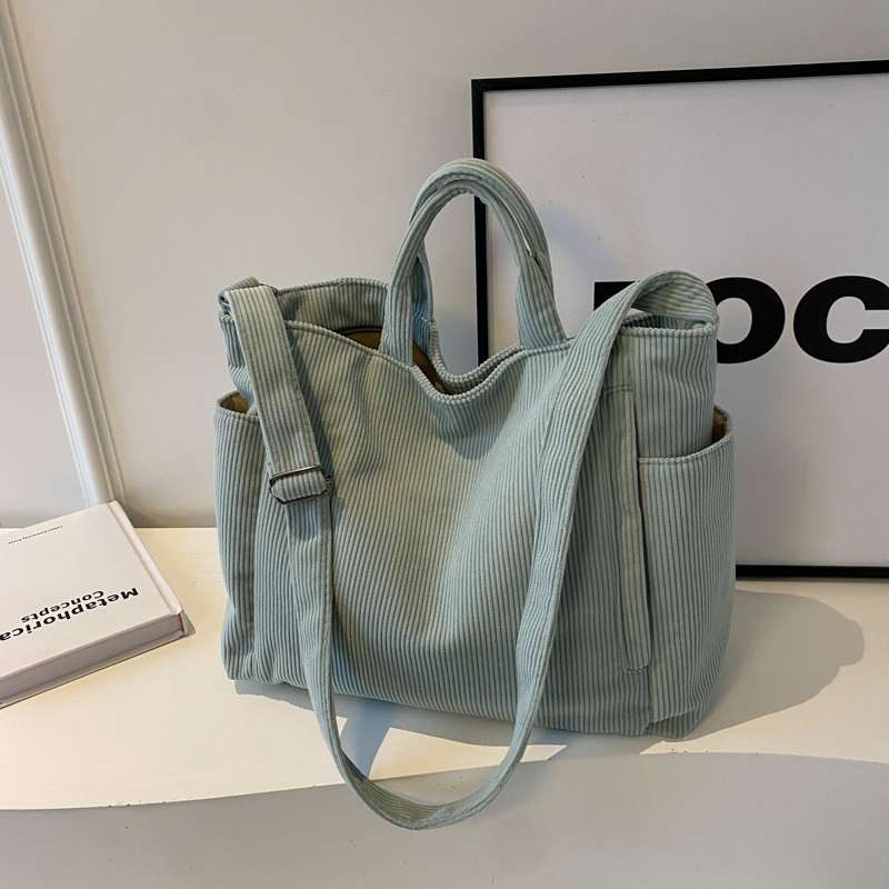 Large Capacity Corduroy Tote Bag for Women - 2025 Spring/Summer Style | Versatile Shoulder & Crossbody Bag for Class and Commuting Large Capacity Corduroy Tote Bag for Women - 2025 Spring/Summer Style | Versatile Shoulder & Crossbody Bag for Class and Commuting