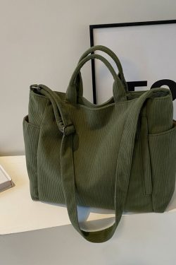 Large Capacity Corduroy Tote Bag for Women - 2025 Spring/Summer Style | Versatile Shoulder & Crossbody Bag for Class and Commuting