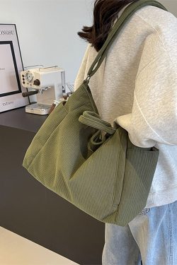 Large Capacity Corduroy Tote Bag for Women - 2025 Spring/Summer Style | Versatile Shoulder & Crossbody Bag for Class and Commuting